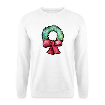 Grüne Afro-Krone mit roter Schleife - Unisex Pullover - Weiß - Vorne - Alina (178cm) & Michal (187cm)