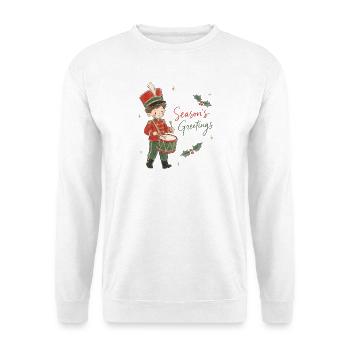 Aquarell Kleiner Trommlerjunge - Unisex Pullover - Weiß - Vorne - Alina (178cm) & Michal (187cm)