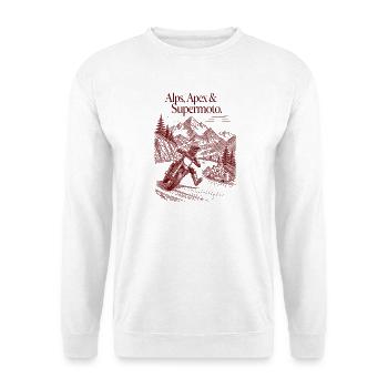 Alps and Apex - Supermoto - Unisex Pullover - Weiß - Vorne - Alina (178cm) & Michal (187cm)