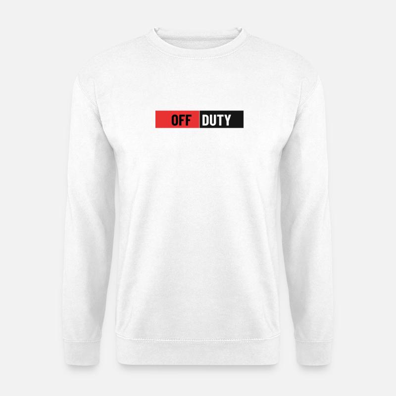 Off-duty-Kontrastdruck - Unisex Pullover - Weiß