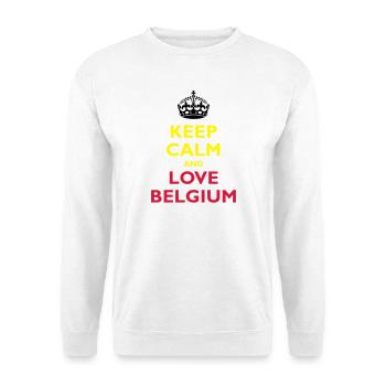 Keep Calm & Love Belgium - Sweat-shirt Unisexe - blanc - Devant