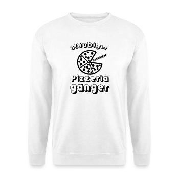Pizza Pizzeria Spruch lustig Essen Geschenk - Unisex Pullover - Weiß - Vorne