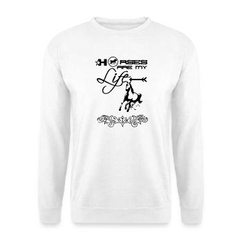 Les chevaux sont mon cadeau de vie Cavalier Dicton - Sweat-shirt Unisexe - blanc - Devant