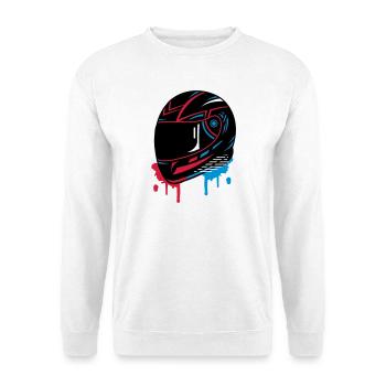 cooles Motorradhelm Graffiti - Unisex Pullover - Weiß - Vorne