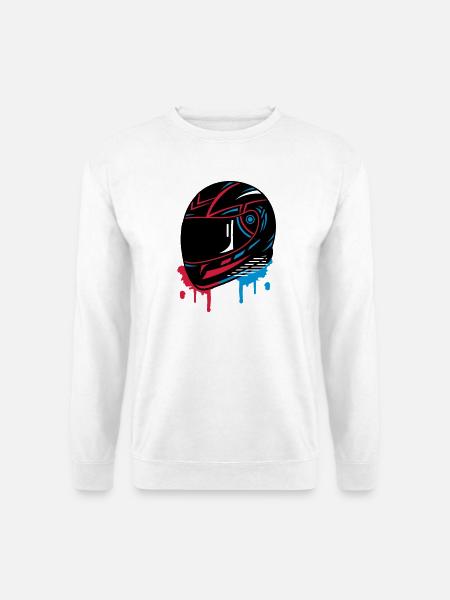 Motorcycle helmet Graffiti - Unisex Sweatshirt - white