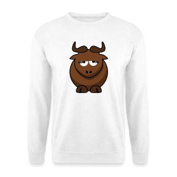 Dessin animé du taureau endormi - Sweat-shirt Unisexe - blanc - Devant