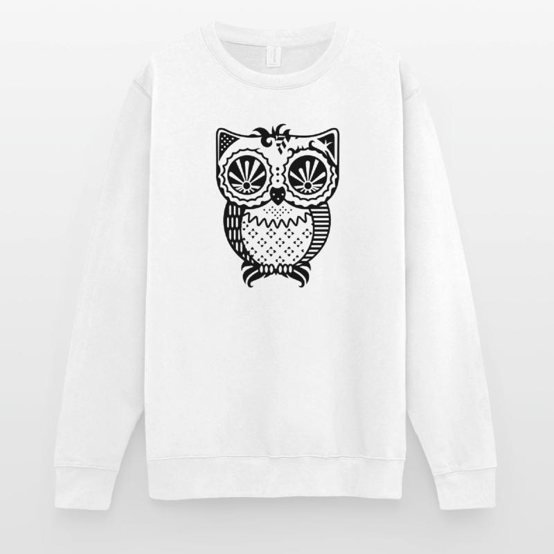 Patchwork Eule Unisex Pullover