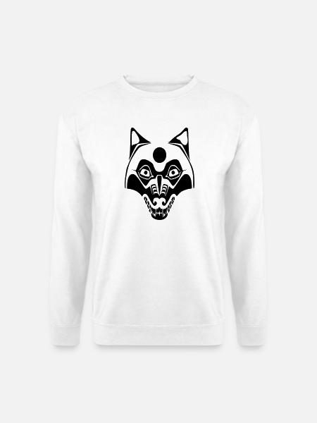wolf - mask-moon - Unisex Sweatshirt - white