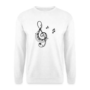 Notenschlüssel, Musik - Unisex Pullover - Weiß - Vorne