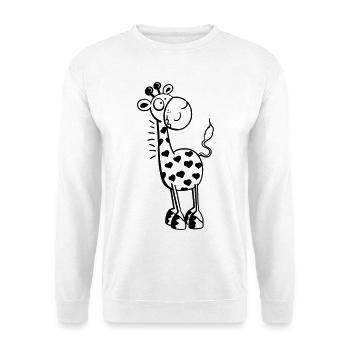 Cute Giraffe with hearts - Unisex Sweatshirt - white - Front