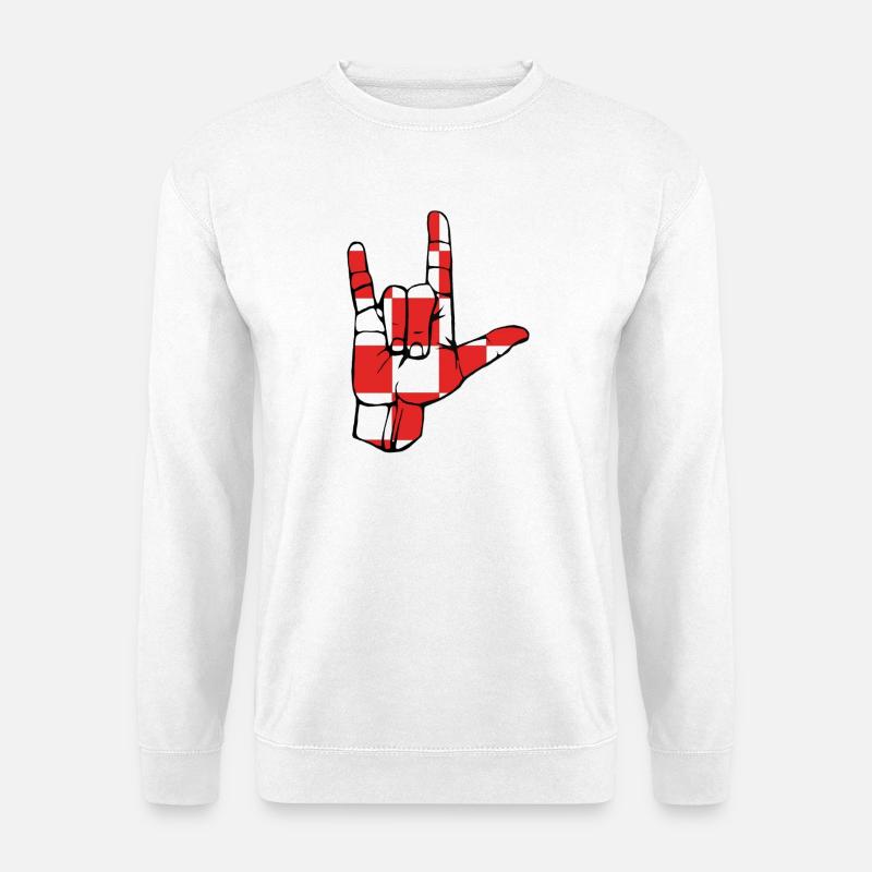 Ich liebe dich-zeichen Brabant - Unisex Pullover - Weiß