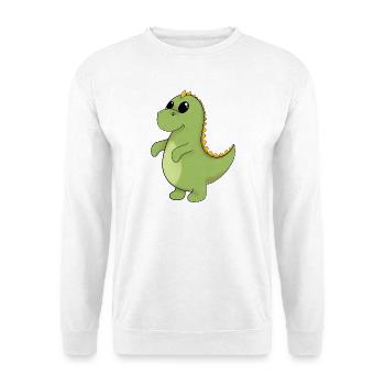 Fröhlicher GrünDino - Unisex Pullover - Weiß - Vorne