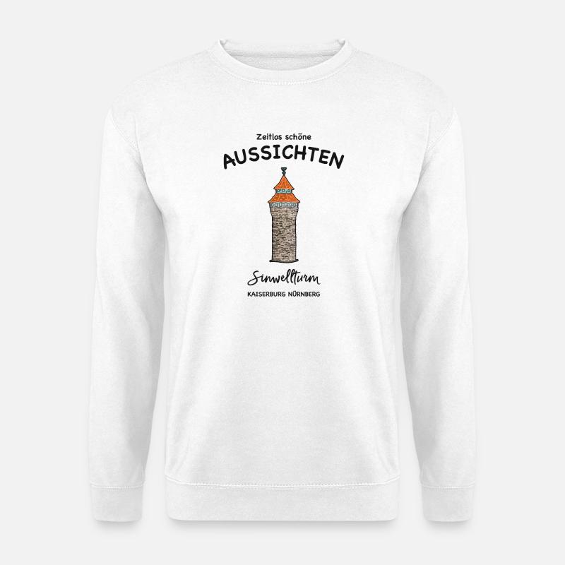 Nürnberg Kaiserburg Sinwellturm, Schöne Aussichten - Unisex Pullover - Weiß