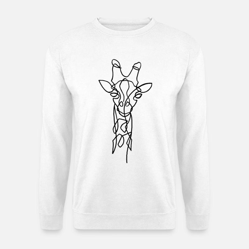 Skizze der schwarzen Giraffe - Unisex Pullover - Weiß