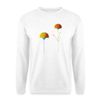 Abstrakte Farbblütenfächer - Unisex Pullover - Weiß - Vorne