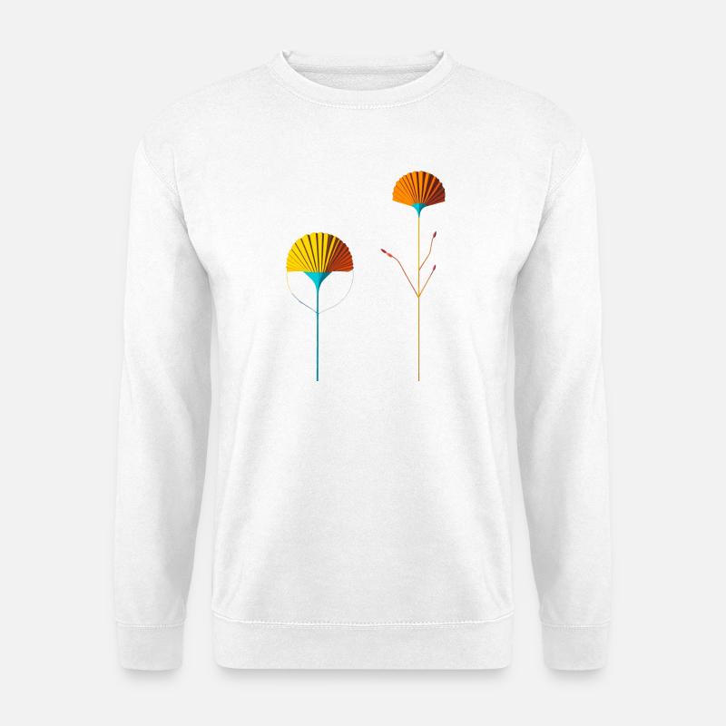 Abstrakte Farbblütenfächer - Unisex Pullover - Weiß
