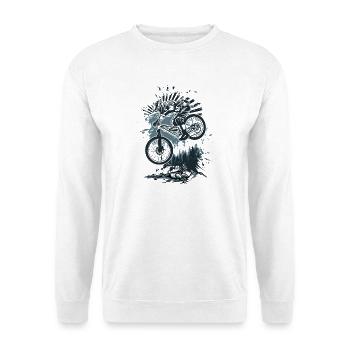 Dirt Bike Splash Forest Jump - Unisex Pullover - Weiß - Vorne