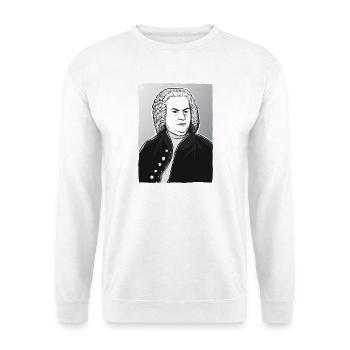 Johann Sebastian Bach in black, white and silver - Unisex Sweatshirt - white - Front
