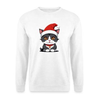 Katze Weihnachten - Unisex Pullover - Weiß - Vorne