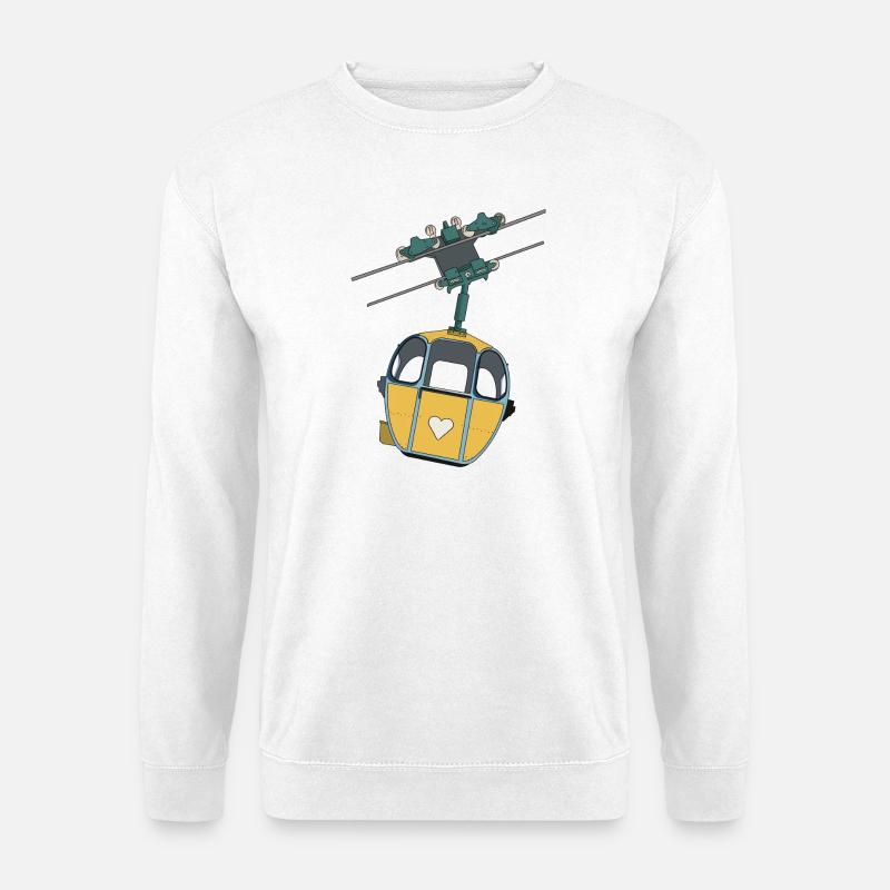 Seilbahn Gondel - Gelb Herz - Unisex Pullover - Weiß