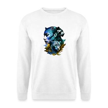 Léopard au visage féminin légendaire - Sweat-shirt Unisexe - blanc - Devant