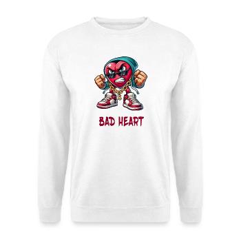 Böses Herz Design - Unisex Pullover - Weiß - Vorne