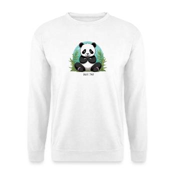 Inner Peace – Meditating Panda - Unisex Sweatshirt - white - Front