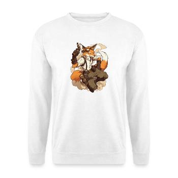 Style Anime Steampunk Fox - Rétro Futurisme - Sweat-shirt Unisexe - blanc - Devant