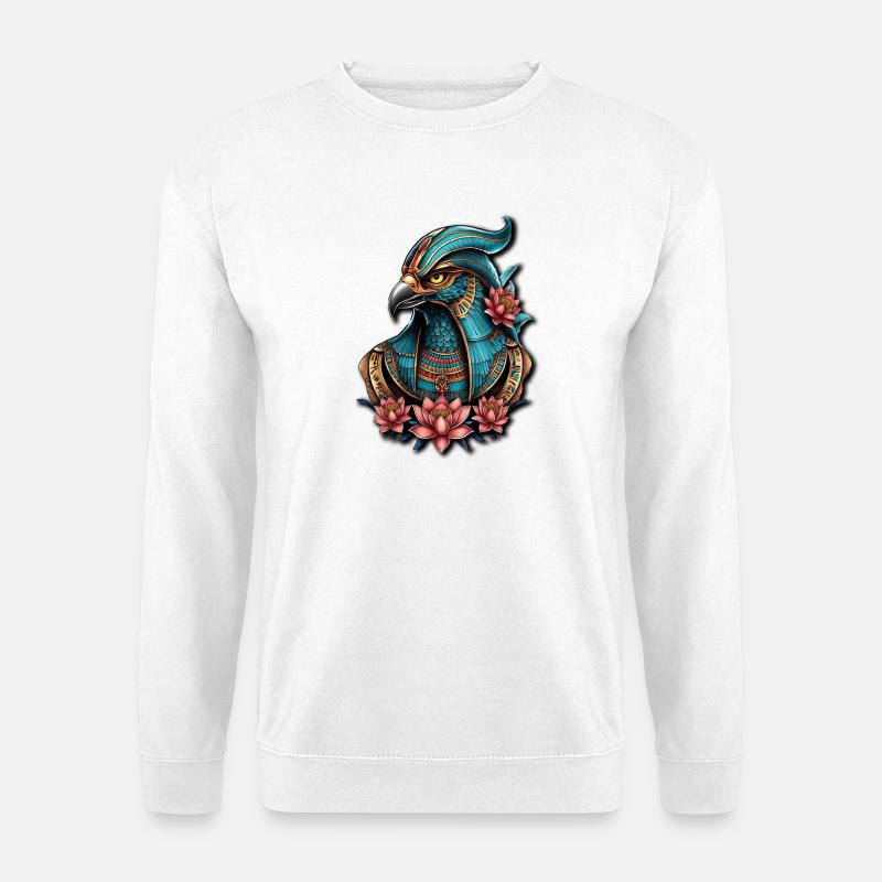 Ägyptischer Falkengott. - Unisex Pullover - Weiß