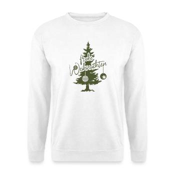 merry christmas fir spruce forest symbol logo - Unisex Sweatshirt - white - Front