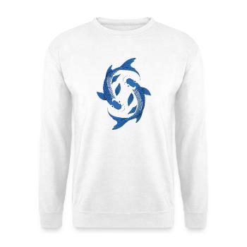 Blue Koi Circle Art - Unisex Sweatshirt - white - Front