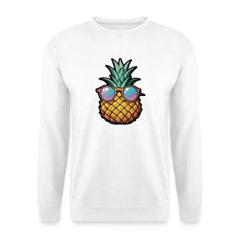 Tropical pineapple with sunglasses - Unisex Sweatshirt - white - Front