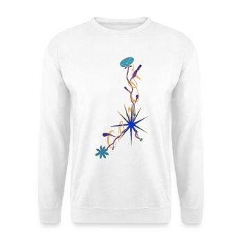 Cancer – Elegantes Sternzeichen und Blumen - Unisex Pullover - Weiß - Vorne