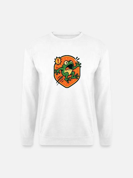 Panic Frog badge - Unisex Sweatshirt - white