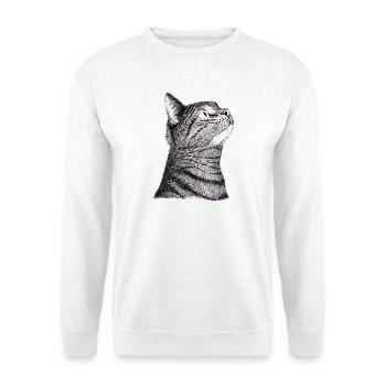 Katze - Unisex Pullover - Weiß - Vorne