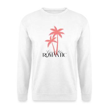 Cocotier Romantique – Palmier Rose - Sweat-shirt Unisexe - blanc - Devant