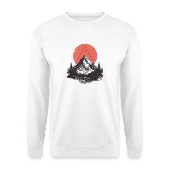 T Shirt Design Hinking et Montagnes - Sweat-shirt Unisexe - blanc - Devant