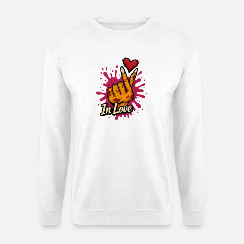 Verliebte Zombie-Hand - Unisex Pullover - Weiß