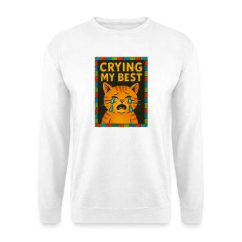 Crying Cat Emotional  - Unisex Sweatshirt - white - Front