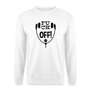 Humorous Headphone Artwork Featuring Unique Text a - Unisex Sweatshirt - white - Front
