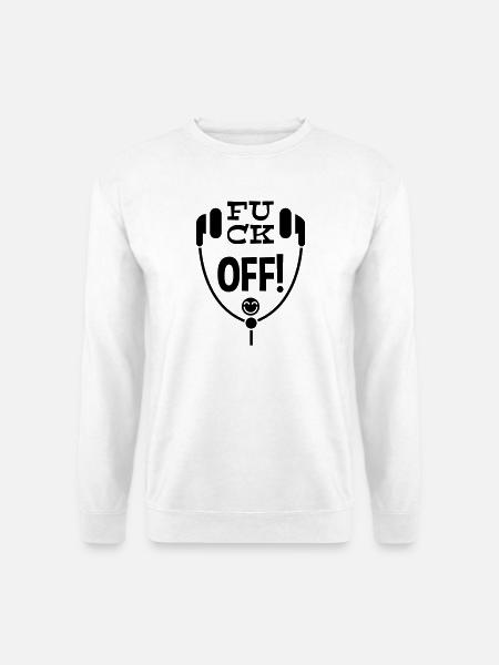 Humorvolles Kopfhörer-Artwork mit einzigartigem Text A - Unisex Pullover - Weiß