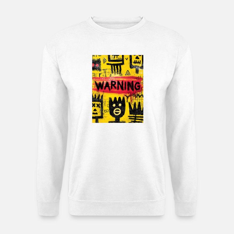 Visuelle Warnung vor urbanen Graffiti - Unisex Pullover - Weiß