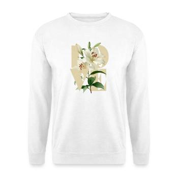 Élégant lys blanc design floral - Sweat-shirt Unisexe - blanc - Devant