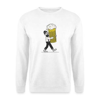 Bière Hipster - Sweat-shirt Unisexe - blanc - Devant