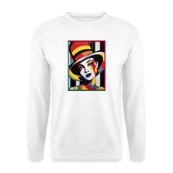 Abstract Portrait Lady with Colorful Cap Pop Art - Unisex Sweatshirt - white - Front