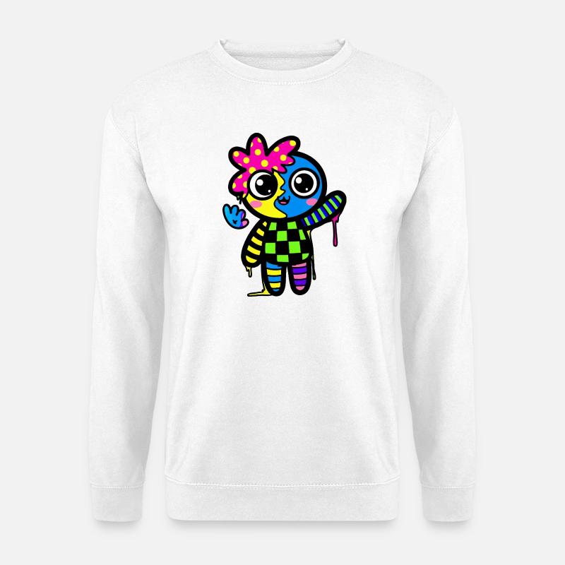 Split Face Rainbow Pop Art - Unisex Sweatshirt - white
