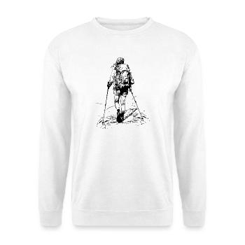 Frau Wanderin Naturliebhaberin  - Unisex Pullover - Weiß - Vorne