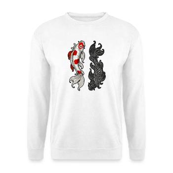Koi Fish Drawing | Spiritual Energy 6KUHD - Unisex Sweatshirt - white - Front