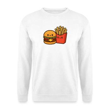 Kawaii Burger & Fries Duo - Sweat-shirt Unisexe - blanc - Devant