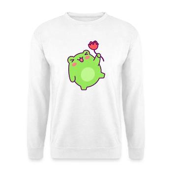 Petit Bonhomme Vert Tulipe Joyeuse - Sweat-shirt Unisexe - blanc - Devant